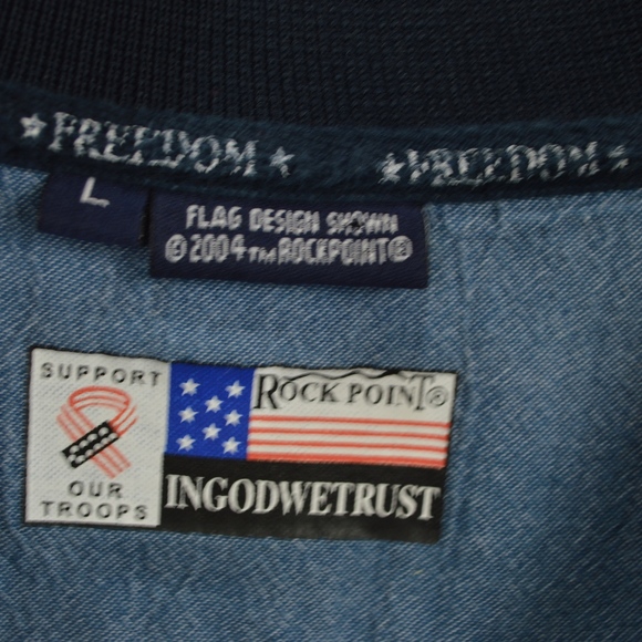 Vintage Rock Point Mens Large Patriotic Polo Shirt - Picture 3 of 6